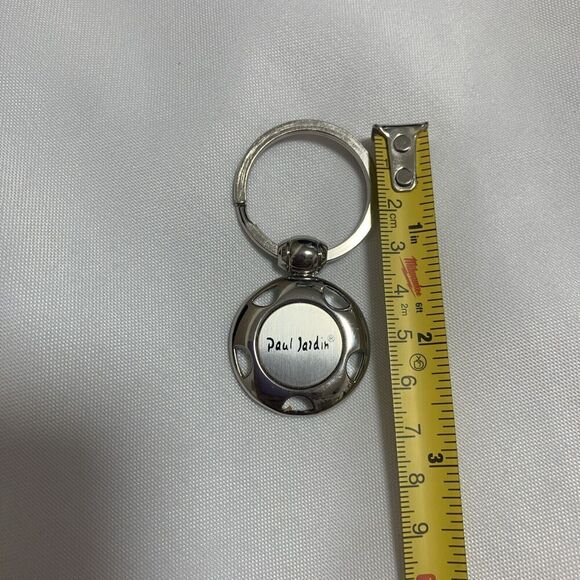Paul Jardin Keychain Designer Logo Keyring Silver tone Metal Key - Picture 6 of 7